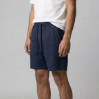 Leinenshorts Herren mit Streifen-Print und elastischem Kordelzugbund – Bernardo