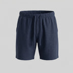 Leinenshorts Herren mit Streifen-Print und elastischem Kordelzugbund – Bernardo