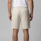 Leinenshorts Herren mit Streifen-Print und elastischem Kordelzugbund – Bernardo