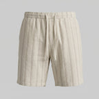 Leinenshorts Herren mit Streifen-Print und elastischem Kordelzugbund – Bernardo
