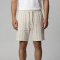 Leinenshorts Herren mit Streifen-Print und elastischem Kordelzugbund – Bernardo