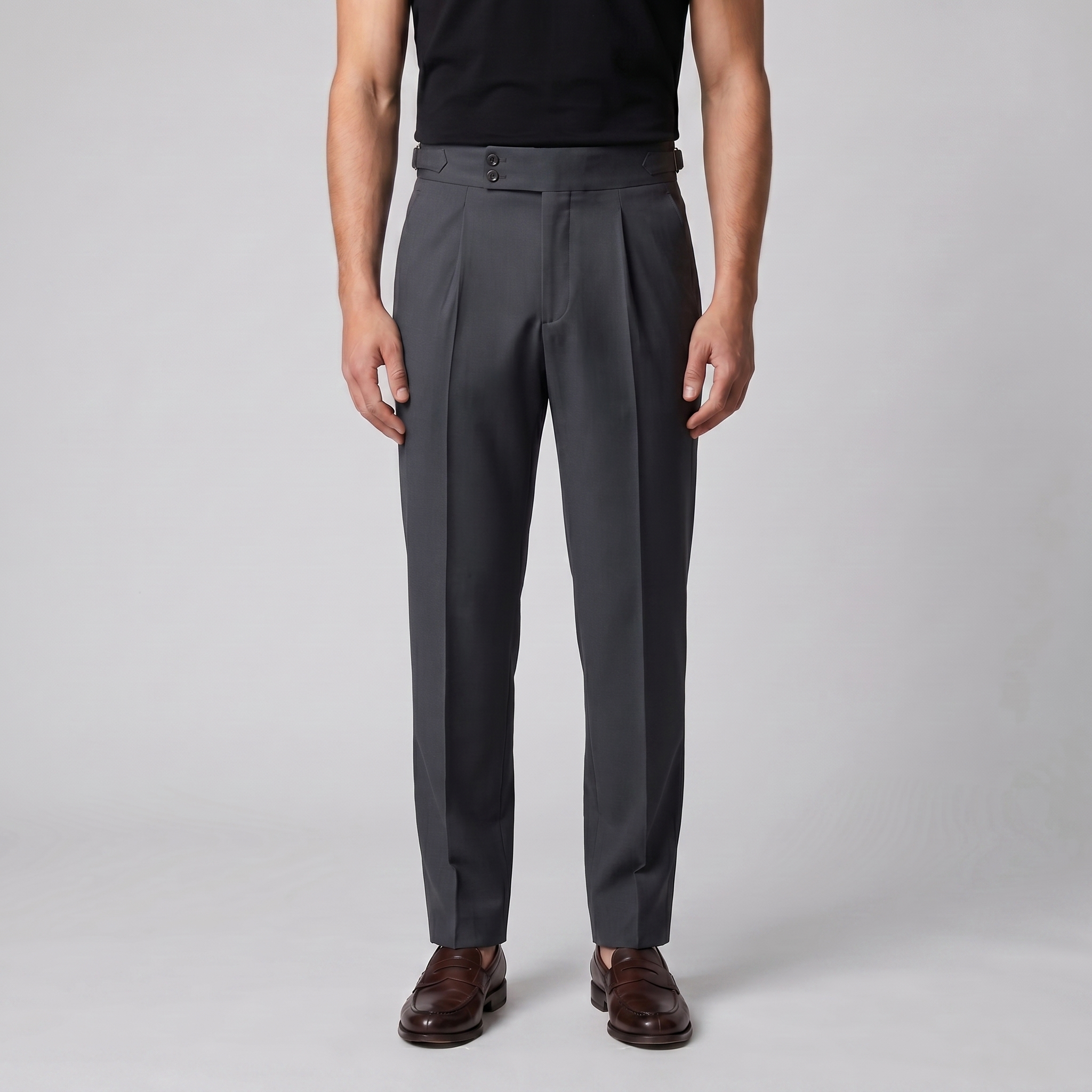 Anzughose Herren mit hohem Bund und formal tailliertem Schnitt – Giacomo