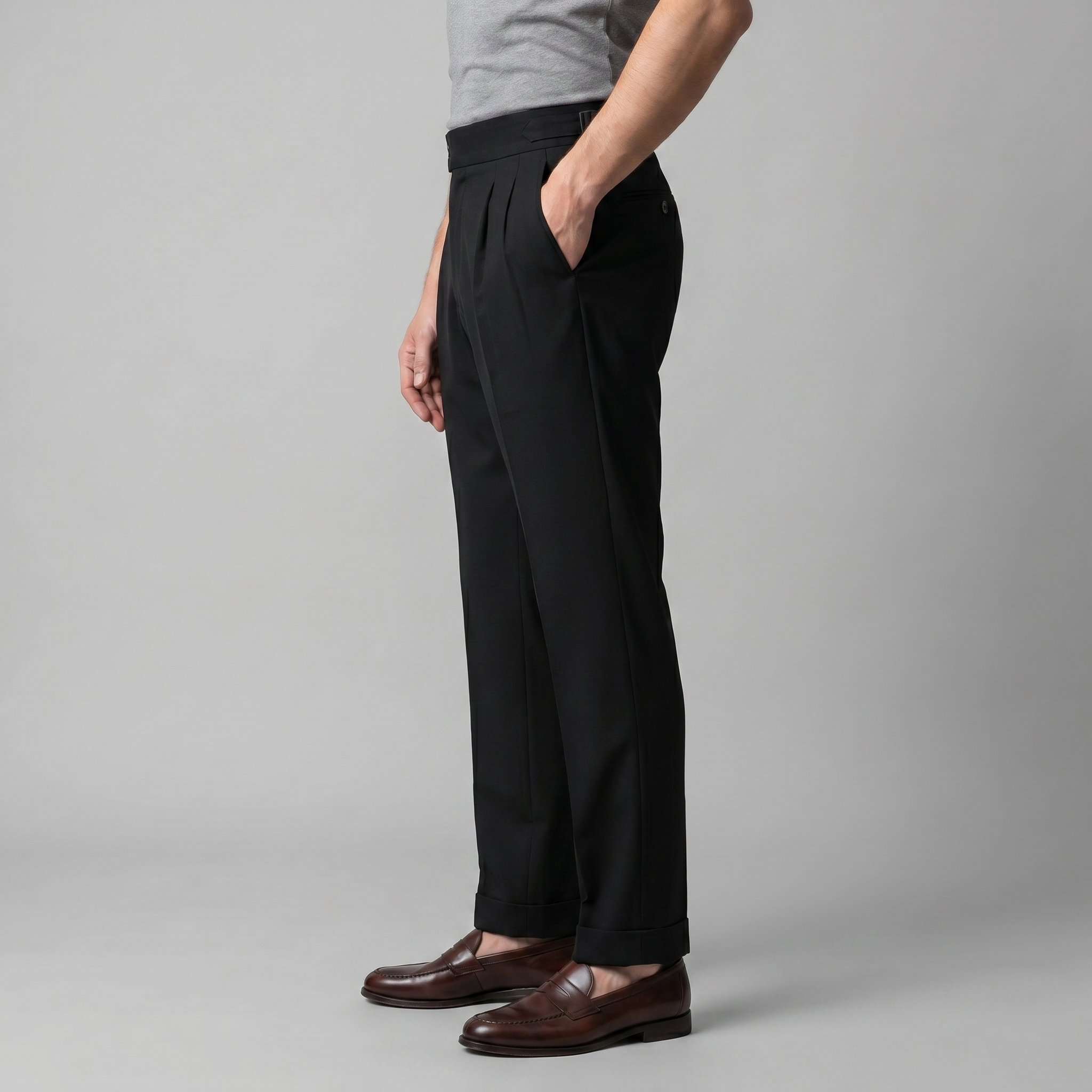 Anzughose Herren mit hohem Bund und formal tailliertem Schnitt – Giacomo
