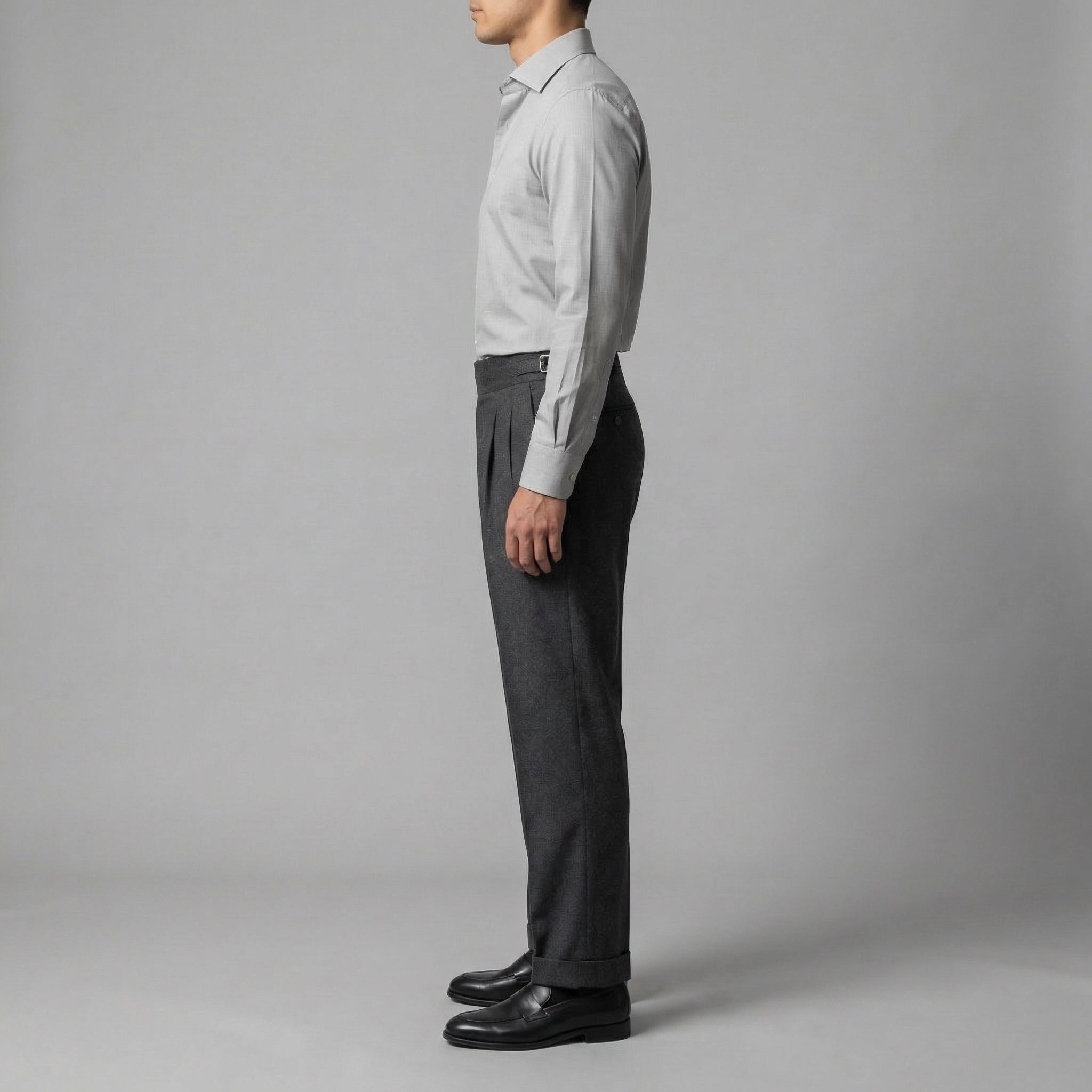 Anzughose Herren mit hohem Bund und geradem Straight-Leg-Schnitt – Ermanno