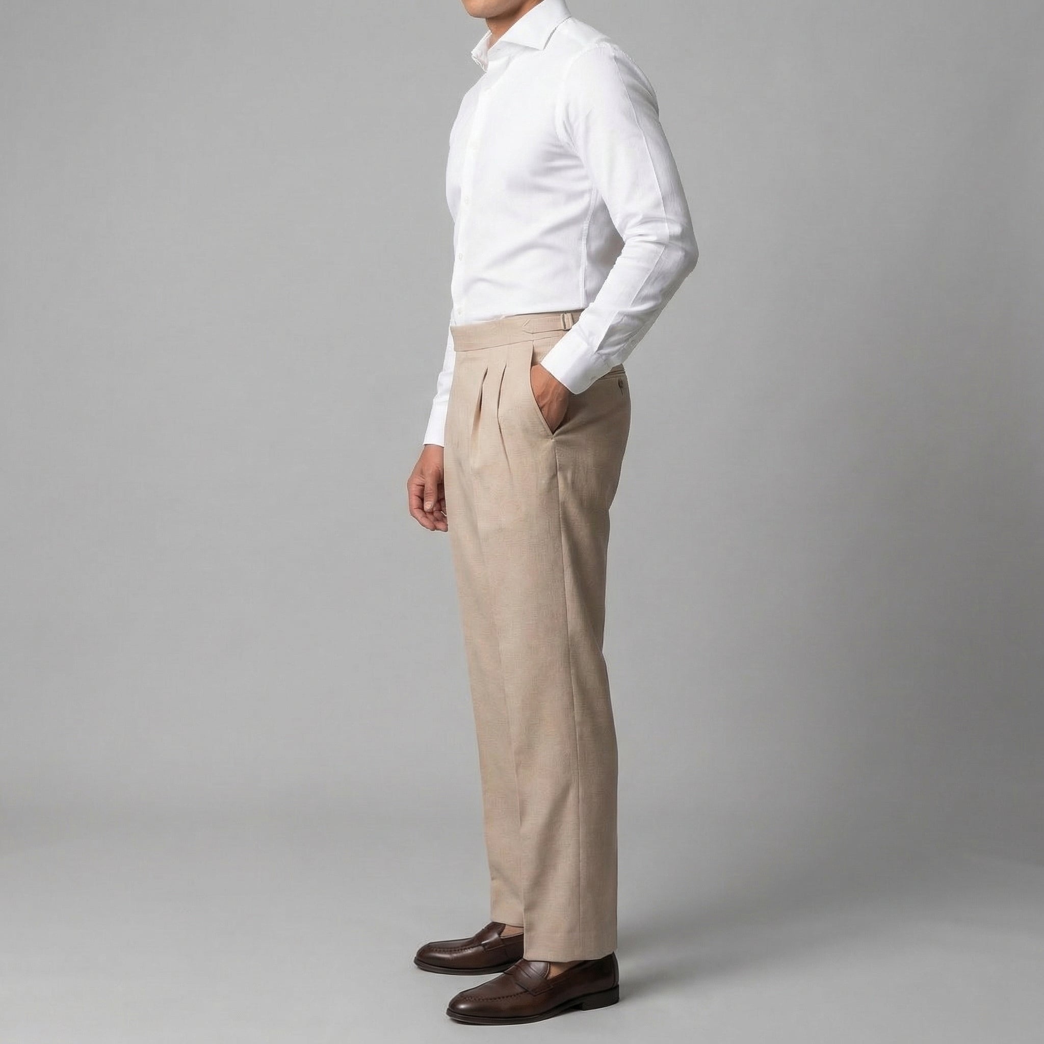 Anzughose Herren mit hohem Bund und geradem Straight-Leg-Schnitt – Ermanno