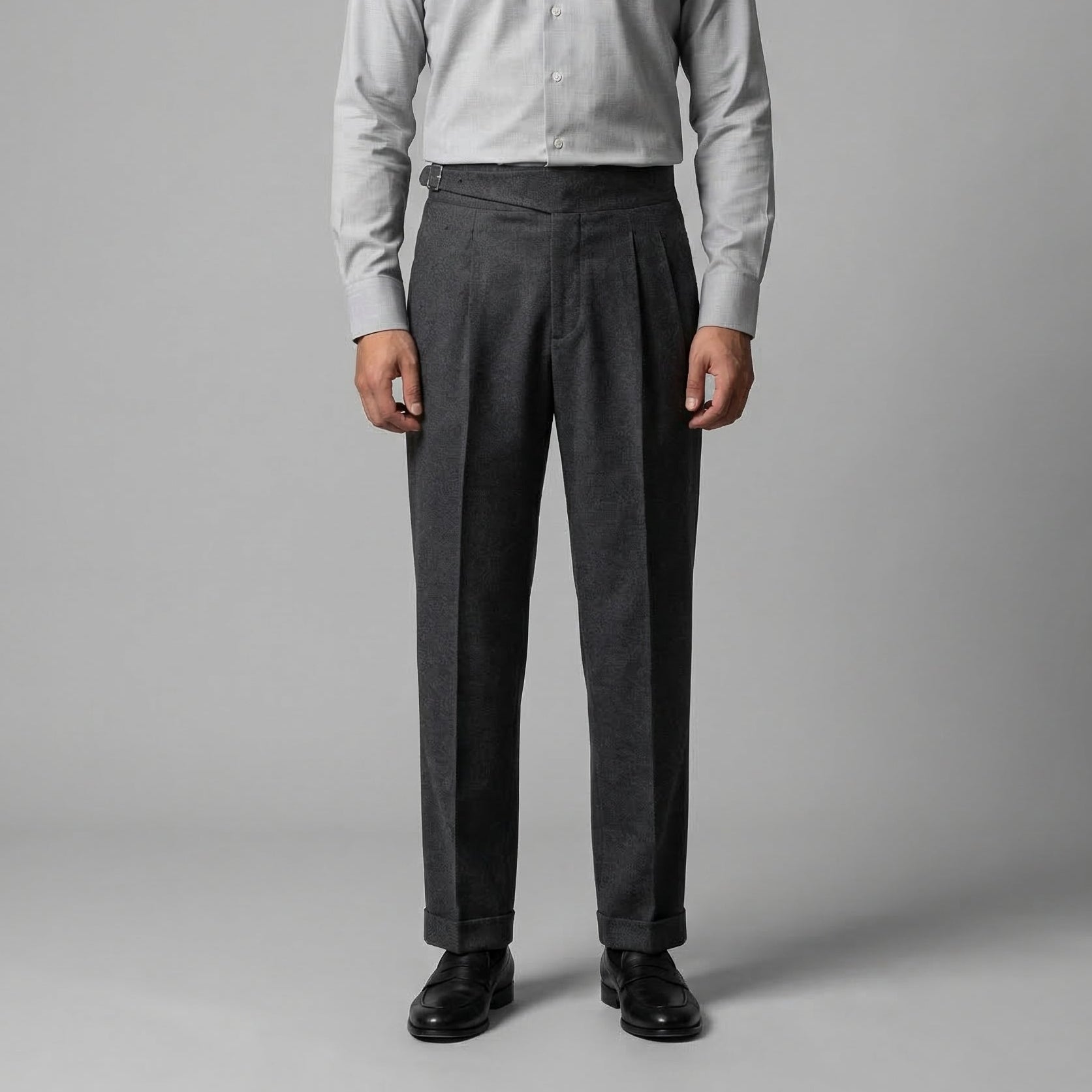 Anzughose Herren mit hohem Bund und geradem Straight-Leg-Schnitt – Ermanno