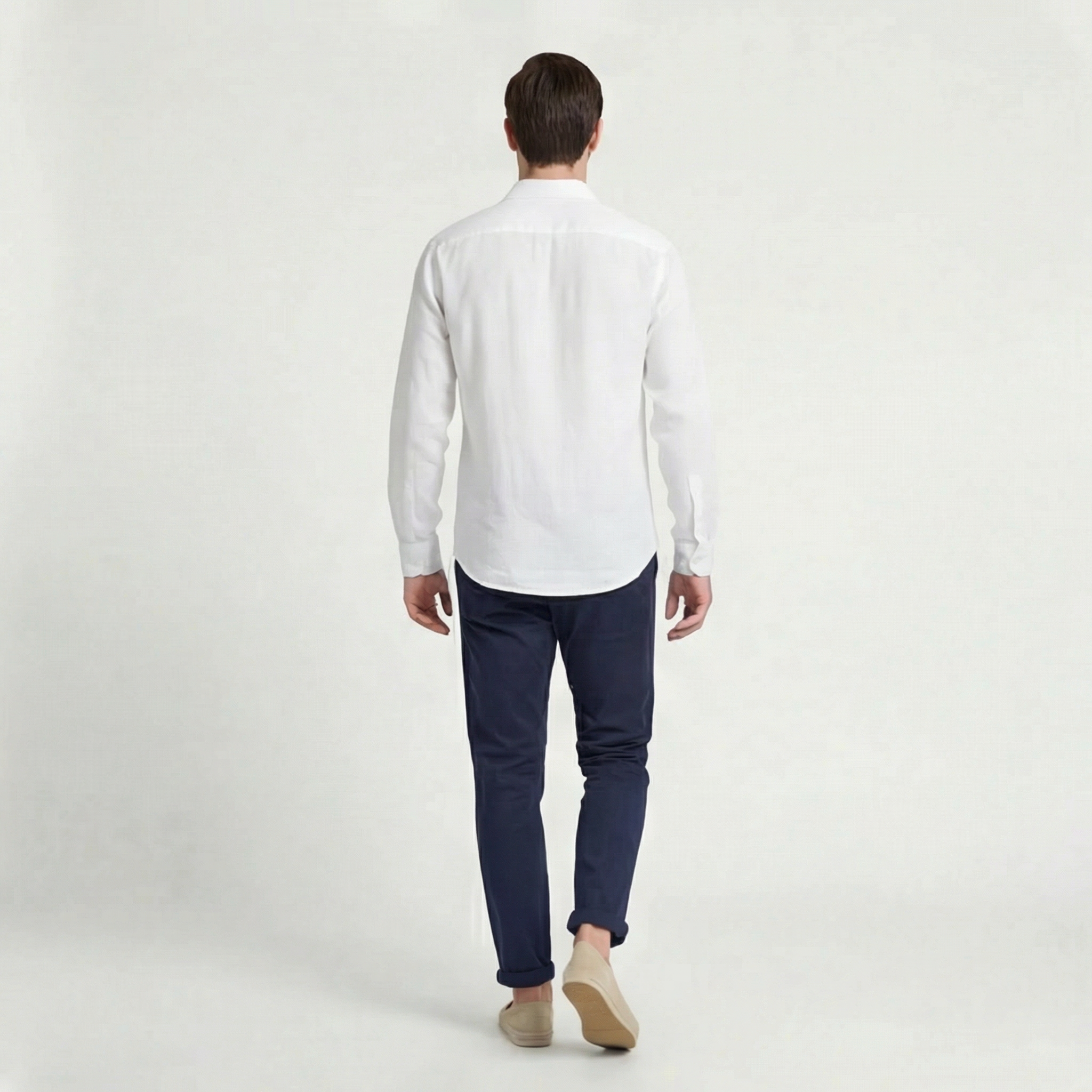 Leinenhemd Herren mit klassischem Hemdkragen und Brusttasche – Cornelio
