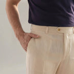 Leinenhose Herren mit geradem Schnitt und Knopfverschluss – Giacomo