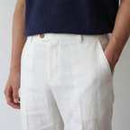 Leinenhose Herren mit geradem Schnitt und Knopfverschluss – Giacomo