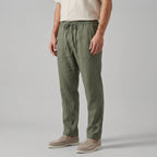 Leinenhose Herren mit elastischem Kordelzugbund und geradem Schnitt – Leandro