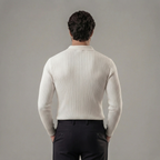 Strickpullover Herren mit Ripp-Strick und offenem Polokragen – Aurelio