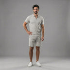 Zweiteiler Herren mit Polo-Shirt und Shorts in Piqué – Celestino