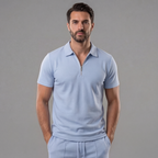 Zweiteiler Herren mit Polo-Shirt und Shorts in Piqué – Celestino