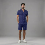 Zweiteiler Herren mit Polo-Shirt und Shorts in Piqué – Celestino