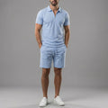 Zweiteiler Herren mit Polo-Shirt und Shorts in Piqué – Celestino
