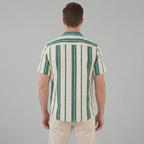 Kurzarmhemd Herren mit Streifen-Print und Cuban-Collar – Valentino