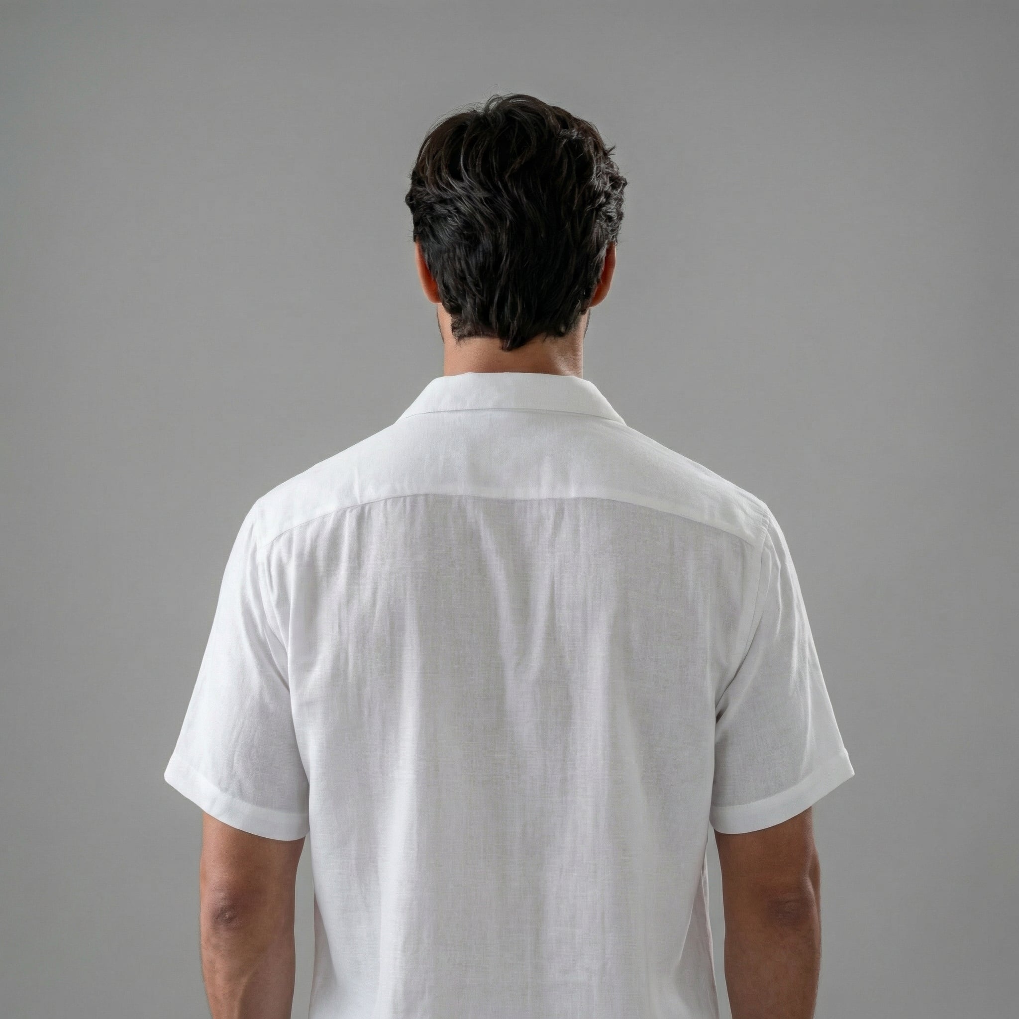 Zweiteiler Herren mit Kurzarmhemd und Shorts aus Leinenmix – Ermanno