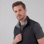 Softshell-Weste Herren mit Stehkragen und Kontrastfutter – Gregorio