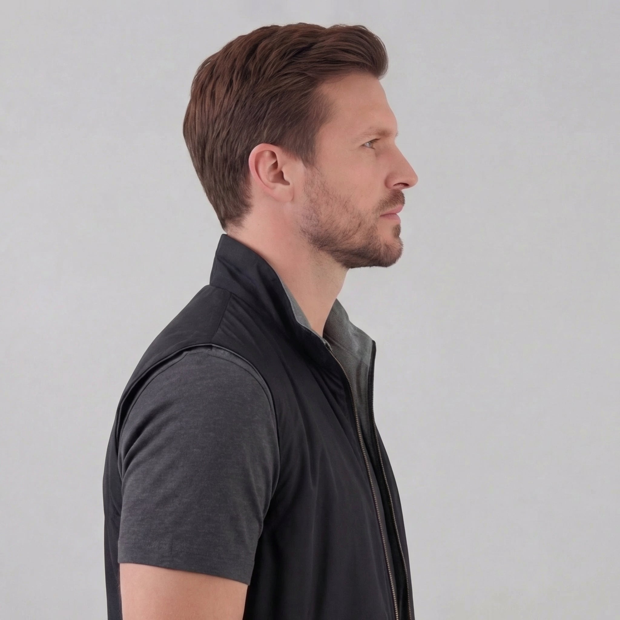 Softshell-Weste Herren mit Stehkragen und Kontrastfutter – Gregorio