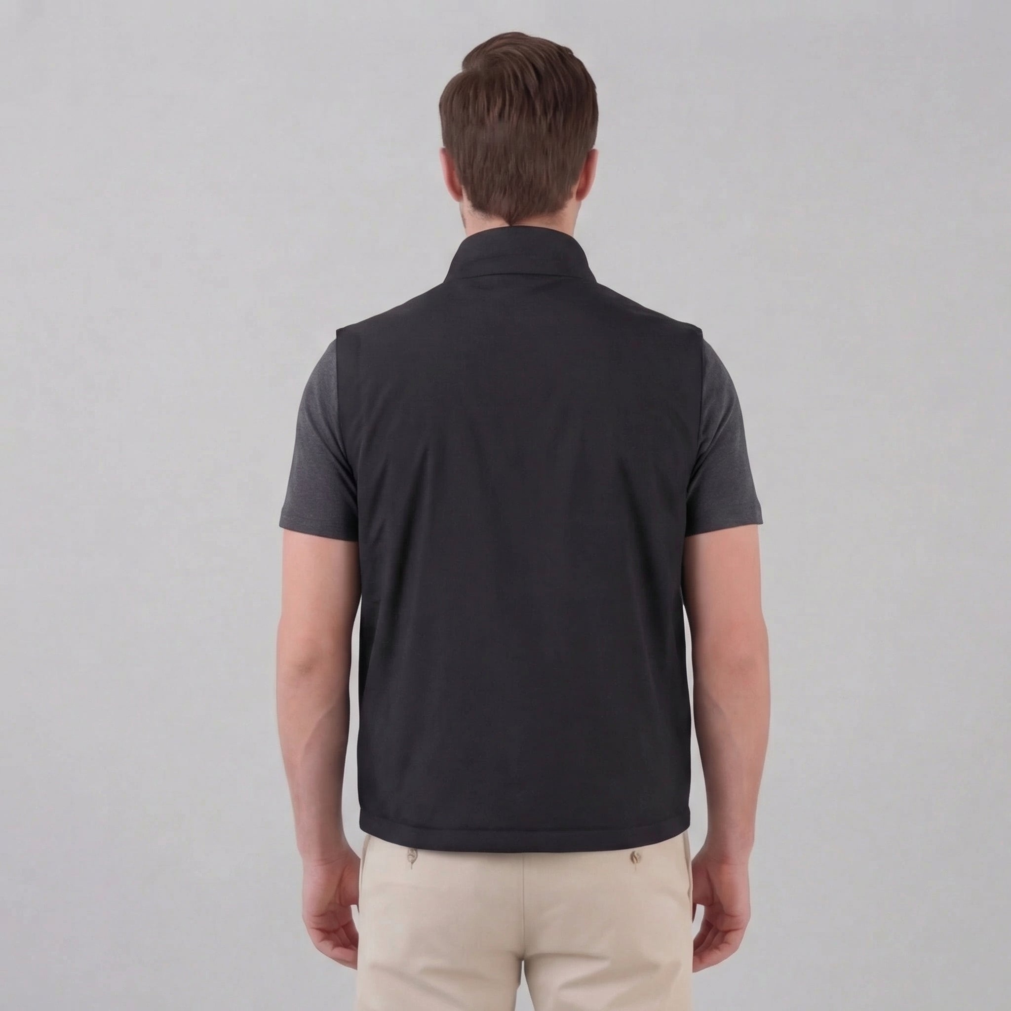 Softshell-Weste Herren mit Stehkragen und Kontrastfutter – Gregorio