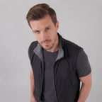 Softshell-Weste Herren mit Stehkragen und Kontrastfutter – Gregorio