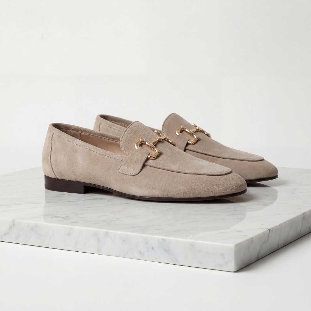 Loafer Herren mit goldfarbenem Bit-Detail und Wildlederoptik – Marco