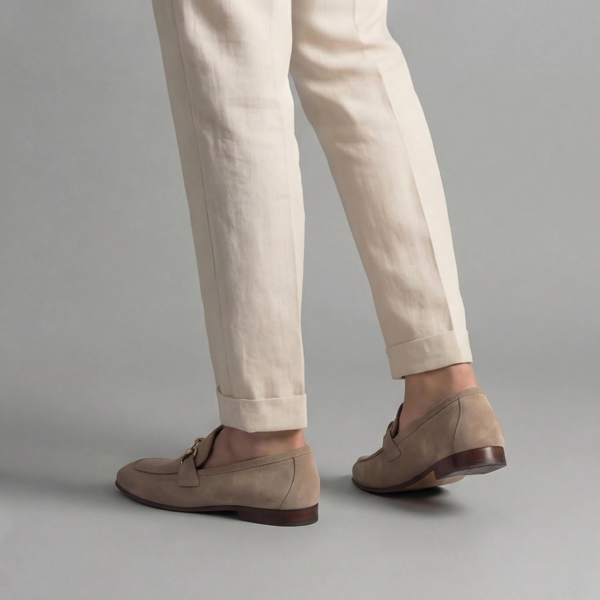 Loafer Herren mit goldfarbenem Bit-Detail und Wildlederoptik – Marco