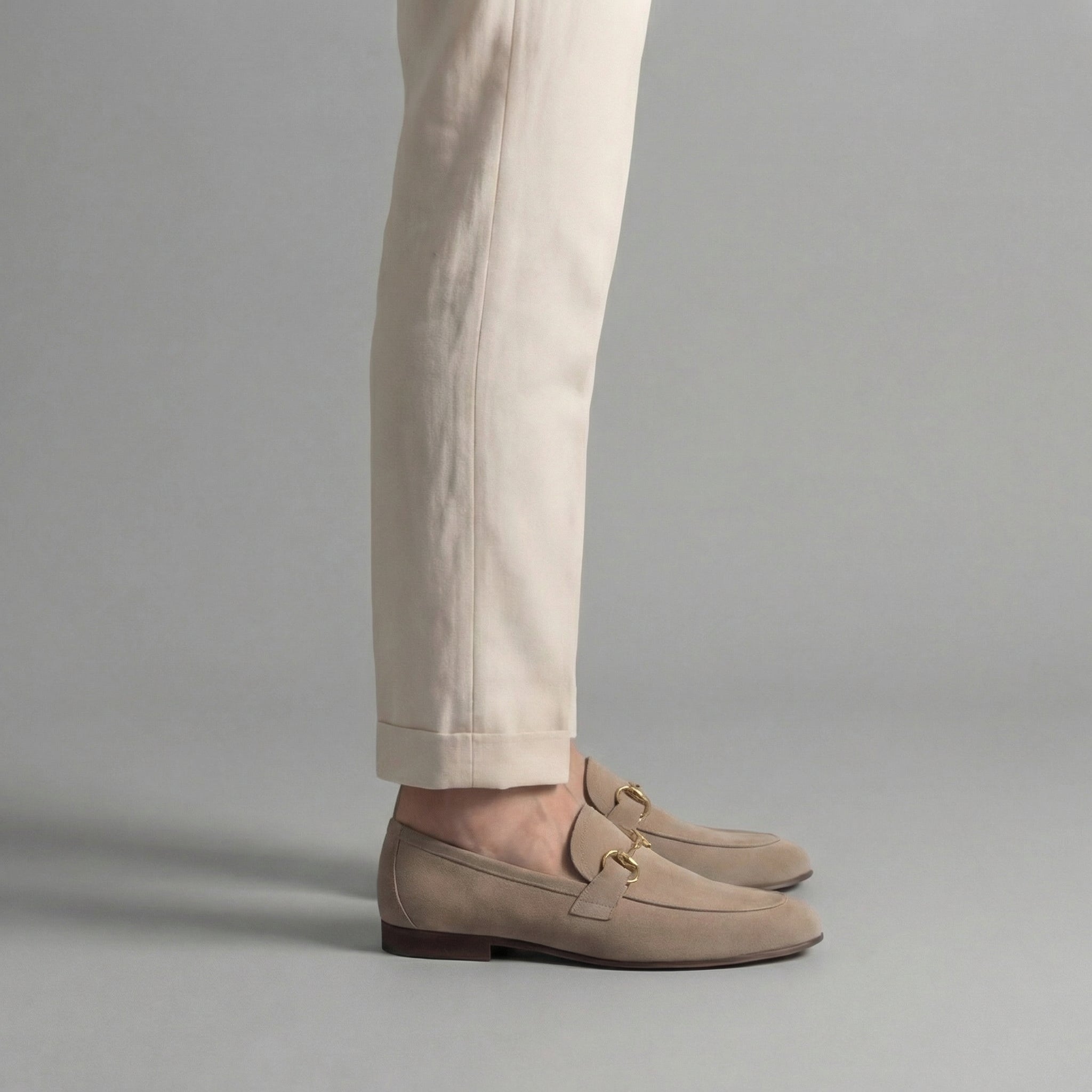 Loafer Herren mit goldfarbenem Bit-Detail und Wildlederoptik – Marco