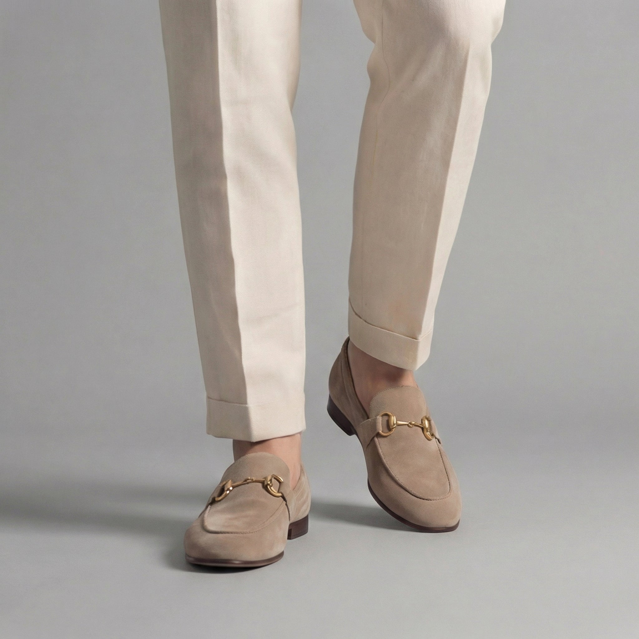 Loafer Herren mit goldfarbenem Bit-Detail und Wildlederoptik – Marco