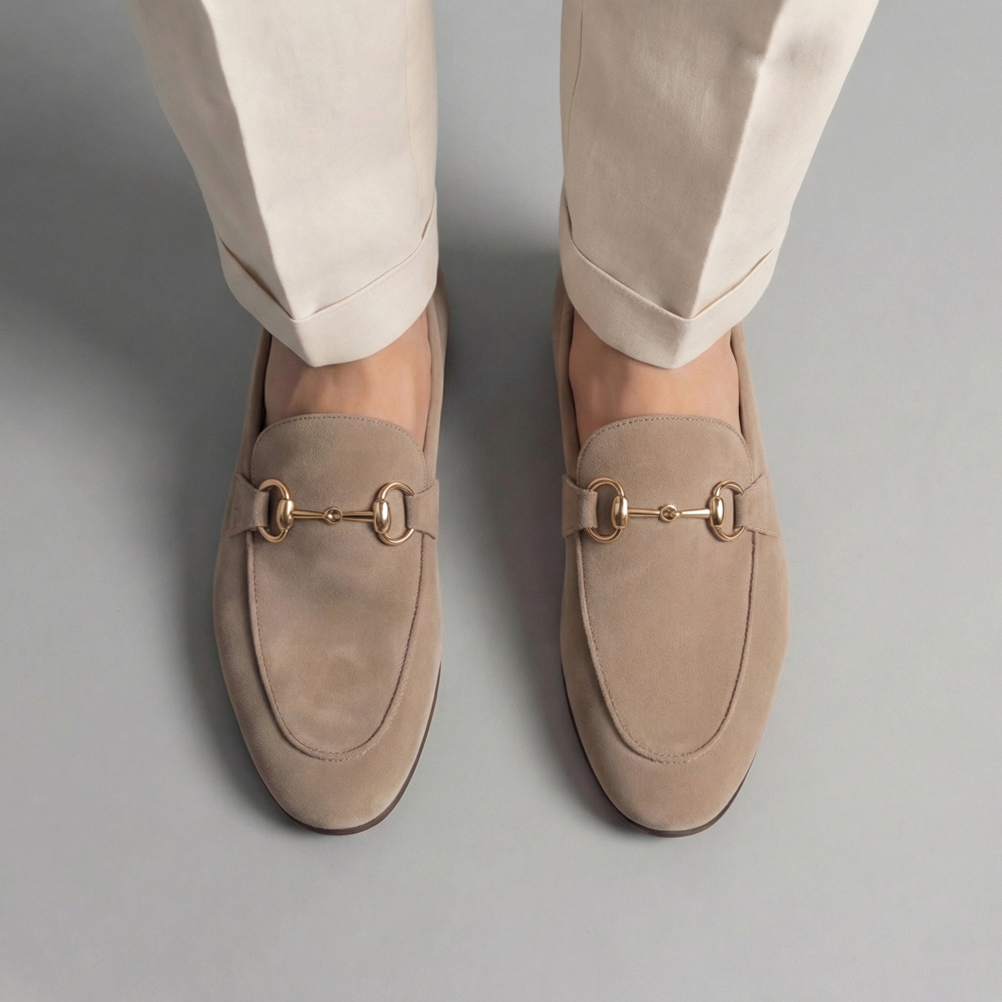 Loafer Herren mit goldfarbenem Bit-Detail und Wildlederoptik – Marco