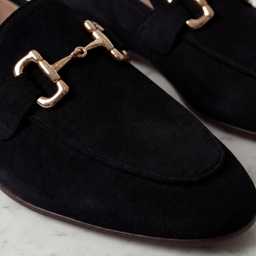 Loafer Herren mit goldfarbenem Bit-Detail und Wildlederoptik – Marco