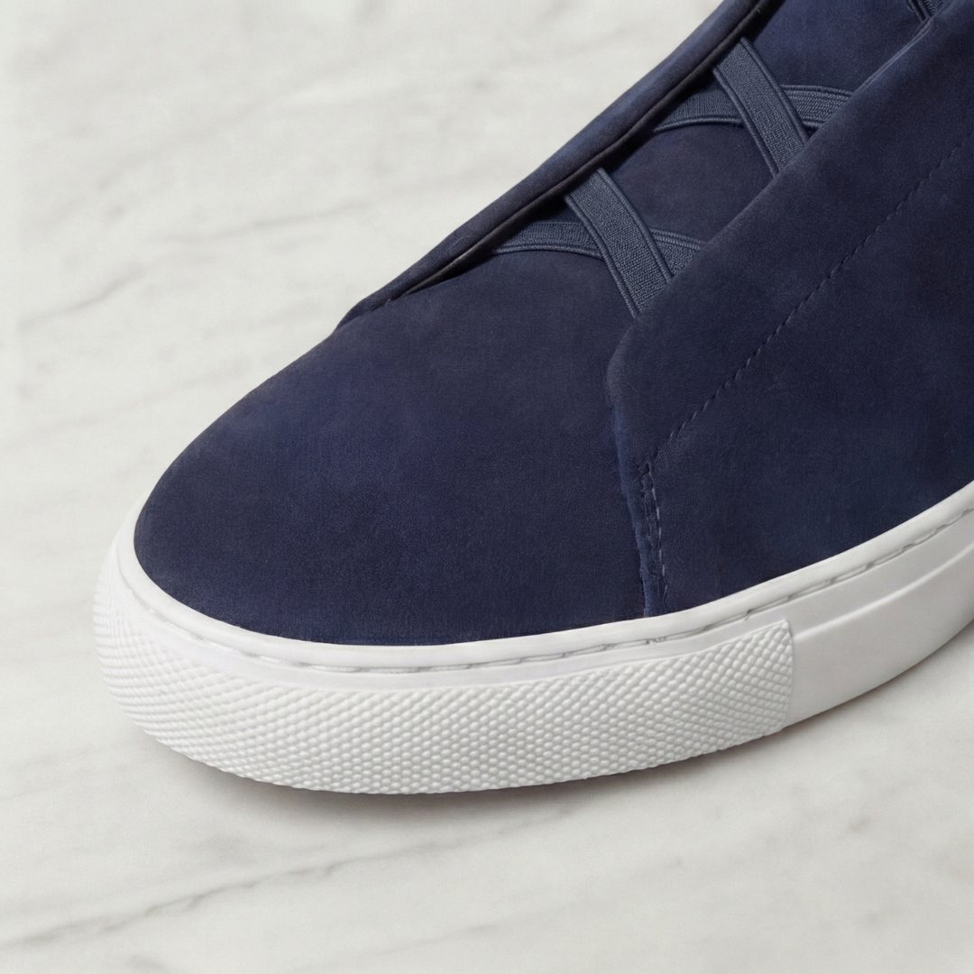 Sneaker Herren mit Wildlederoptik und elastischem Slip-on-Verschluss – Emanuele