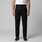 Anzughose Herren mit Tailored Fit und klassischen Bundfalten in Wollmix – Salvatore