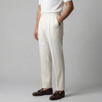 Anzughose Herren mit Tailored Fit und klassischen Bundfalten in Wollmix – Salvatore