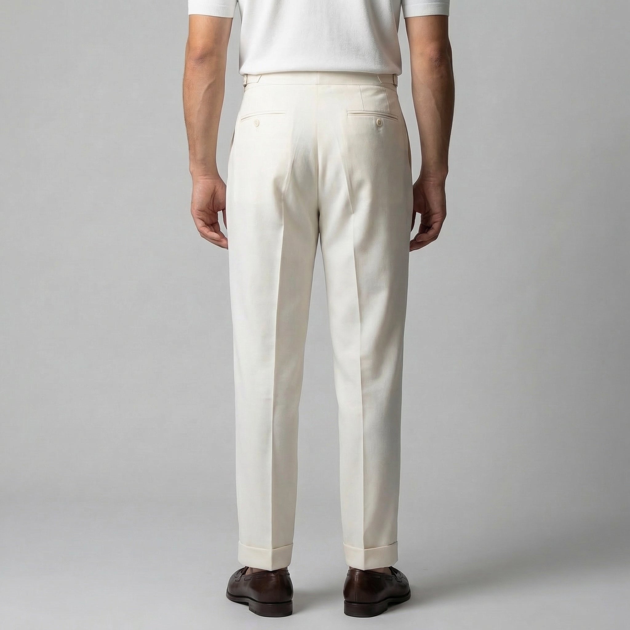 Anzughose Herren mit Tailored Fit und klassischen Bundfalten in Wollmix – Salvatore