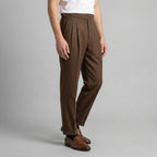 Anzughose Herren mit Tailored Fit und klassischen Bundfalten in Wollmix – Salvatore