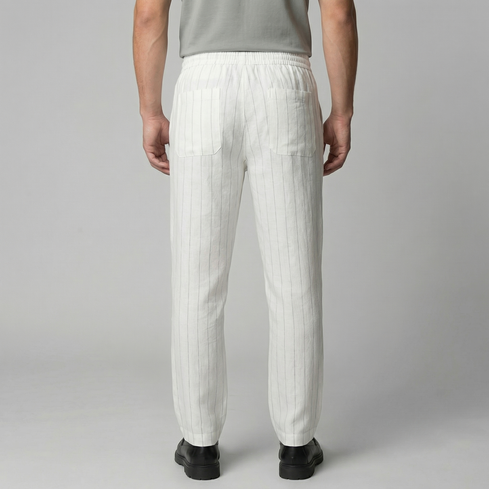 Leinenhose Herren mit Tunnelzugbund und geradem Schnitt – Cornelio