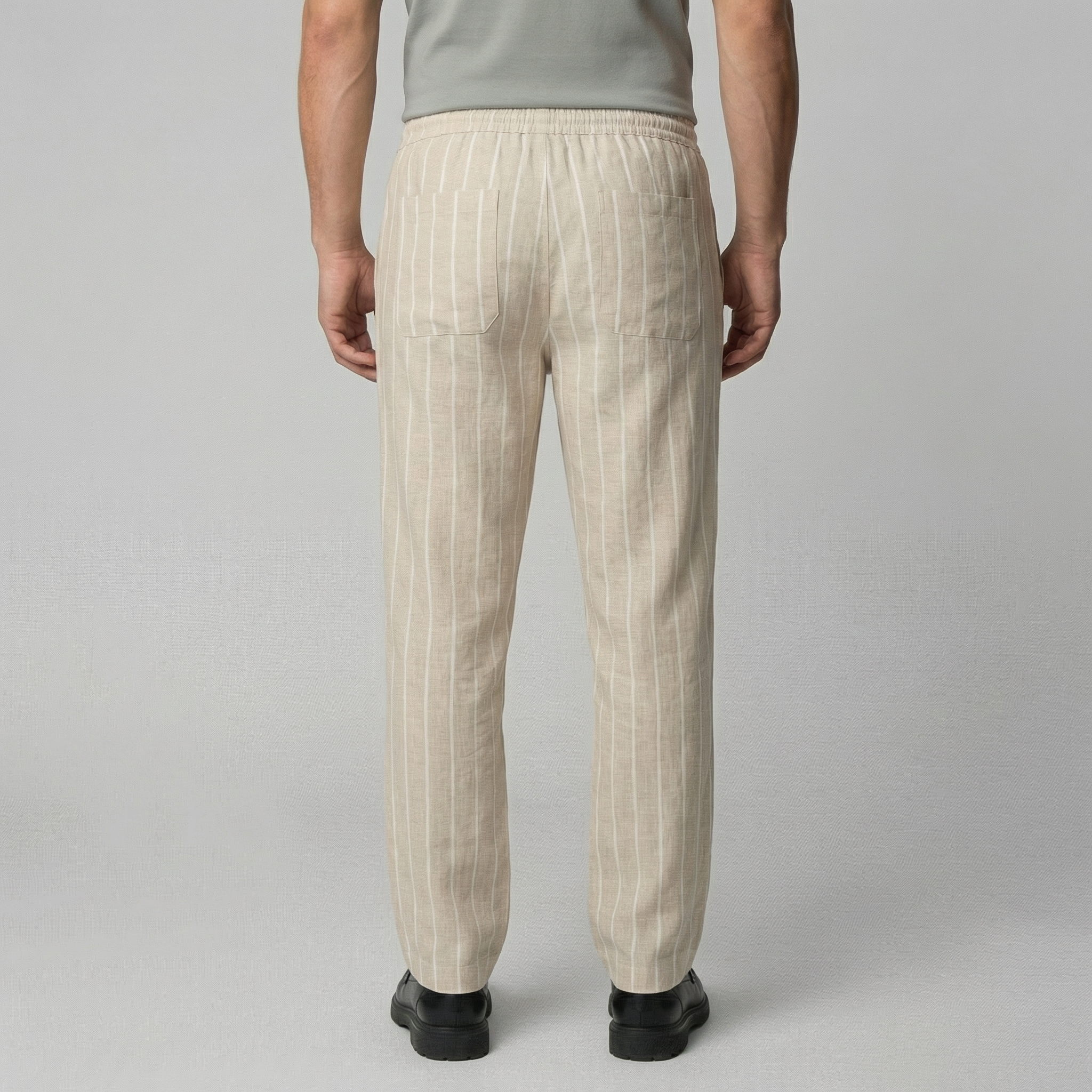 Leinenhose Herren mit Tunnelzugbund und geradem Schnitt – Cornelio