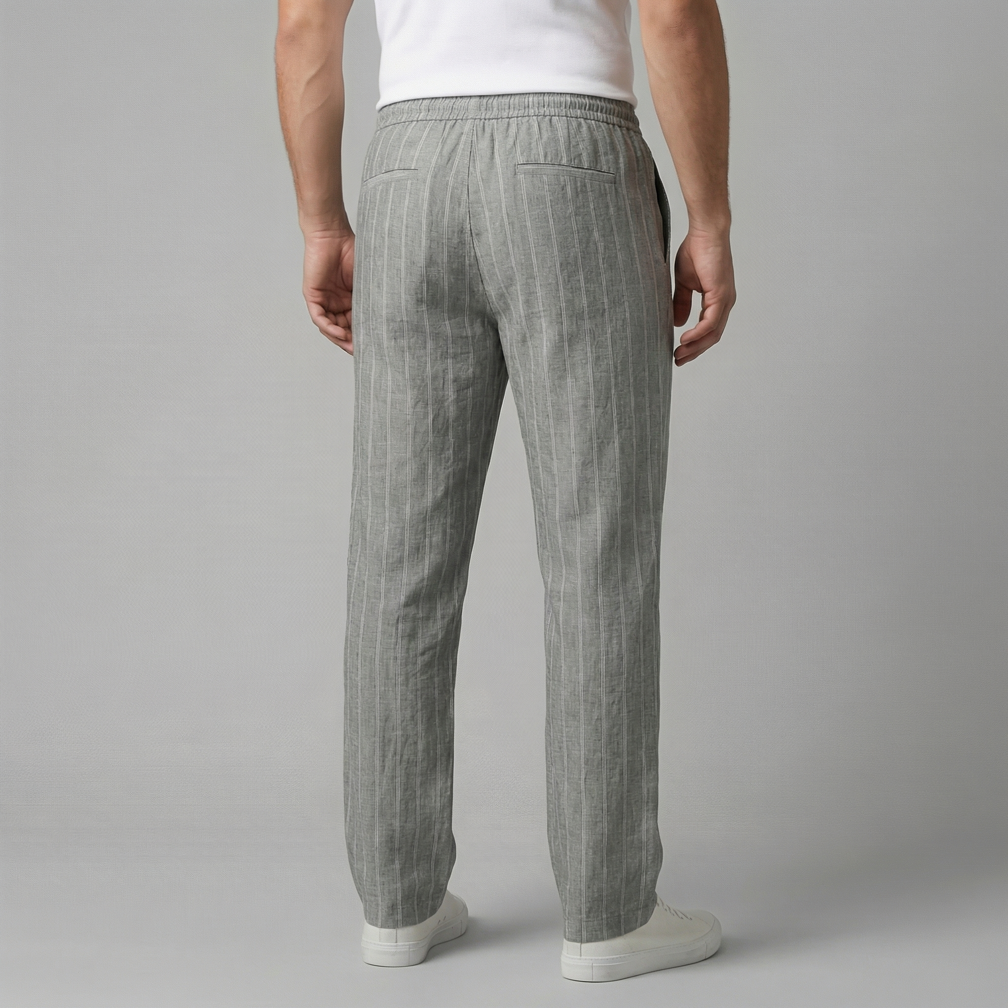 Leinenhose Herren mit Tunnelzugbund und geradem Schnitt – Cornelio