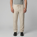 Leinenhose Herren mit Tunnelzugbund und geradem Schnitt – Cornelio