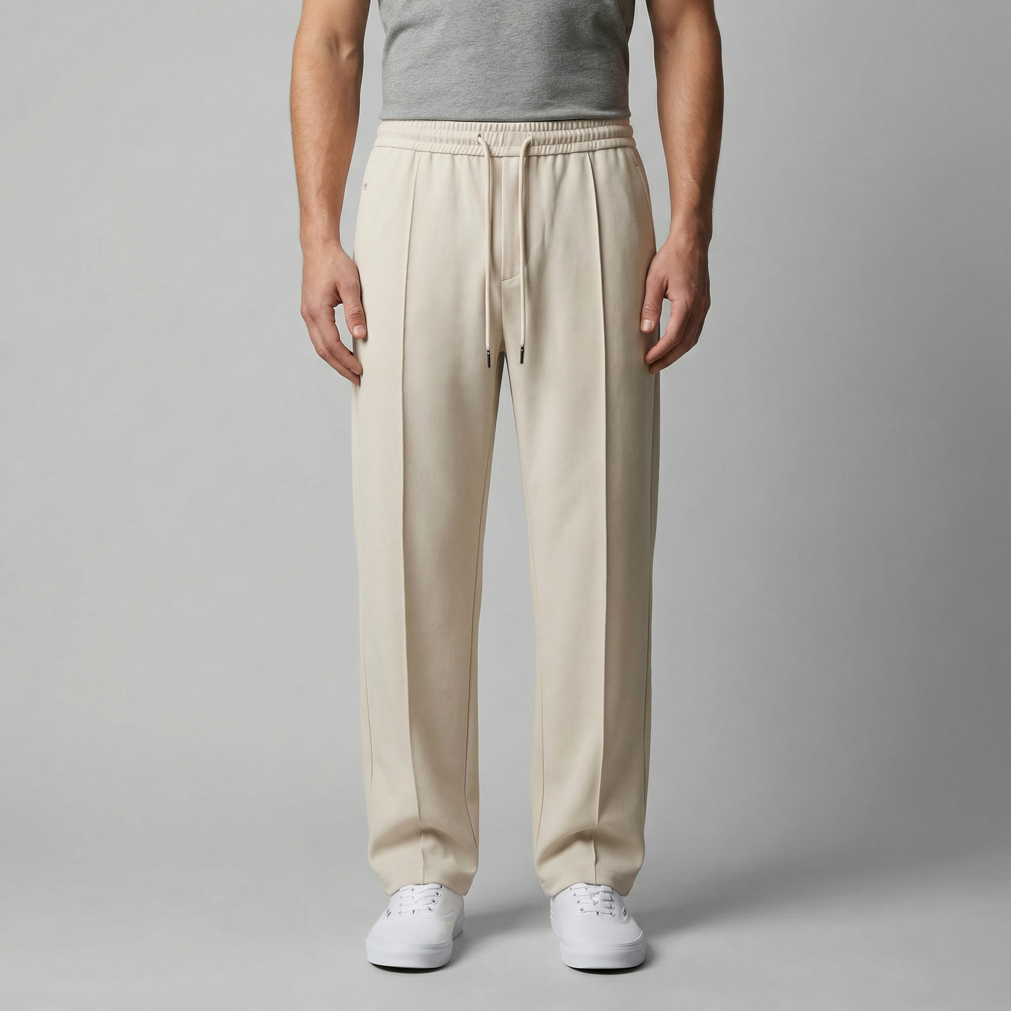 Leinenhose Herren mit weitem Bein und Tunnelzugbund – Valentino