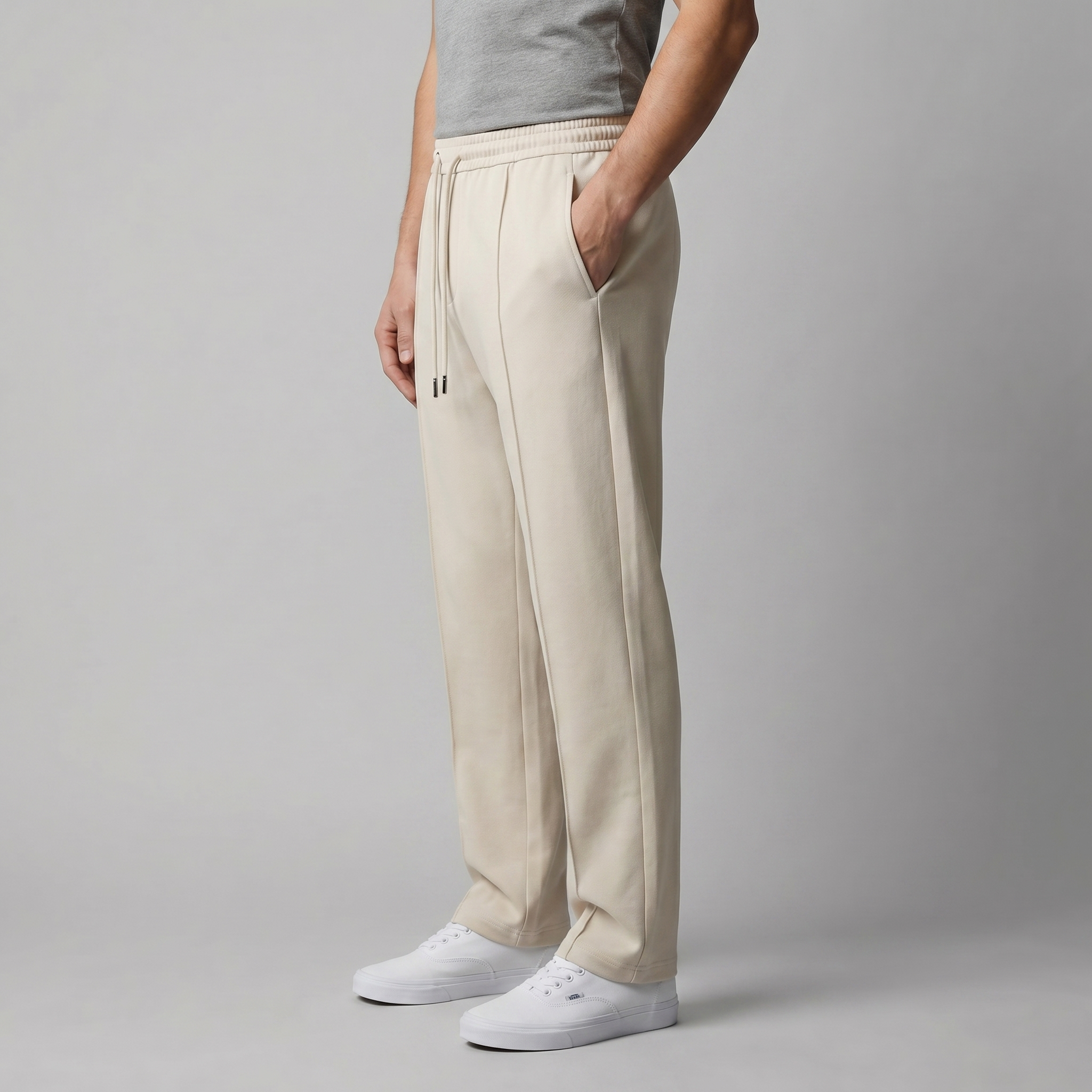 Leinenhose Herren mit weitem Bein und Tunnelzugbund – Valentino