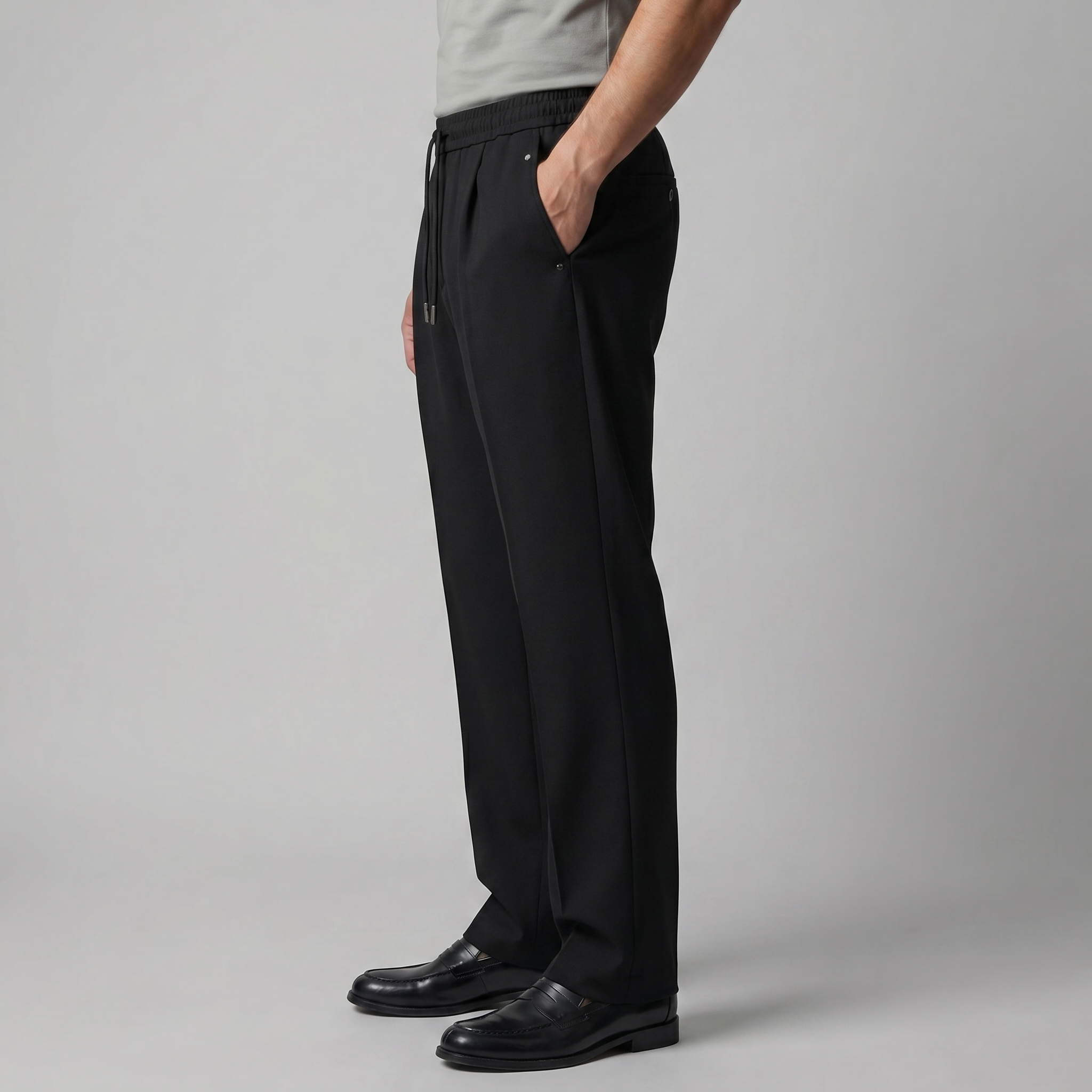Leinenhose Herren mit weitem Bein und Tunnelzugbund – Valentino