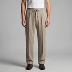 Leinenhose Herren mit weitem Bein und Tunnelzugbund – Valentino