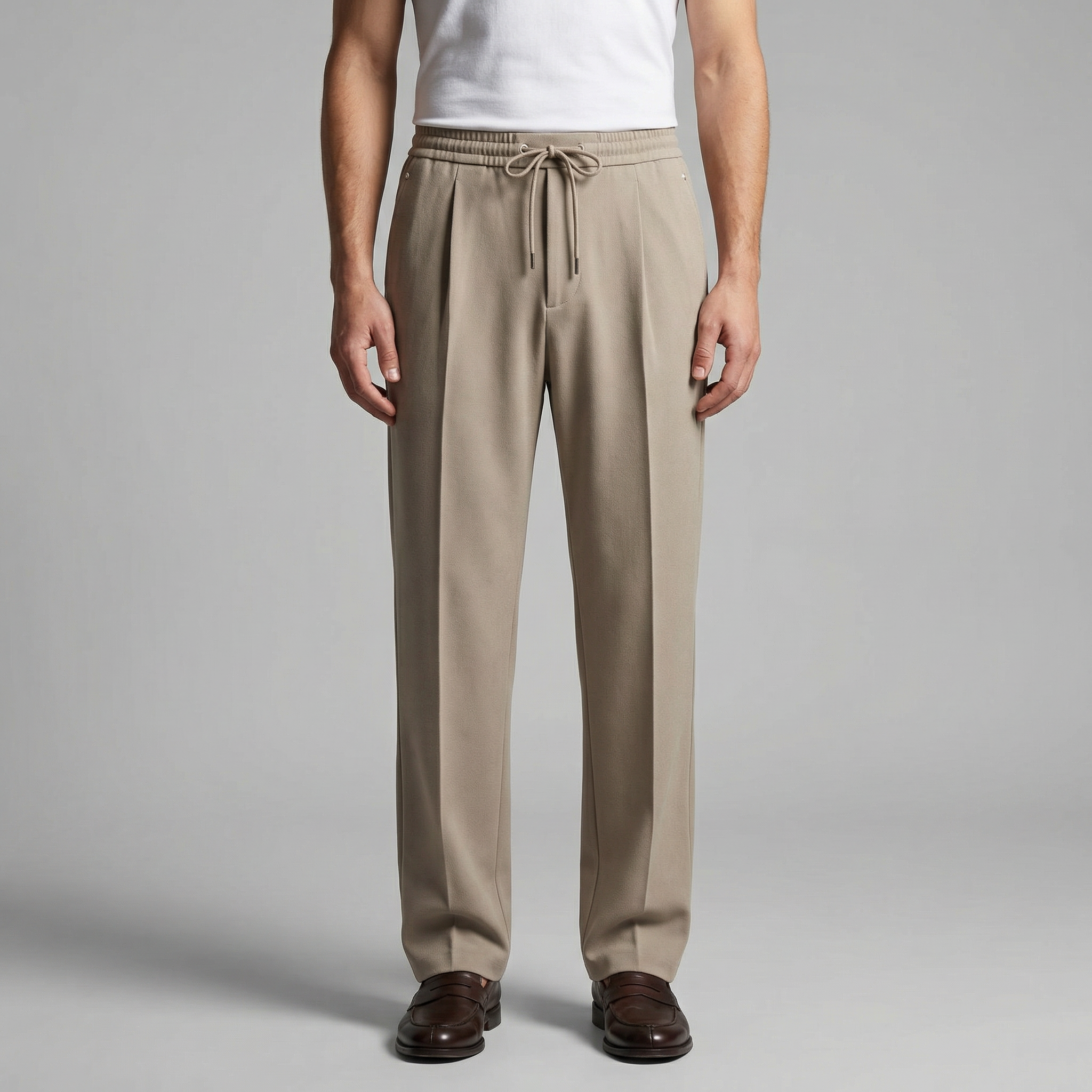 Leinenhose Herren mit weitem Bein und Tunnelzugbund – Valentino