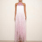Abendkleid Damen mit Fransen-Besatz und Neckholder-Ausschnitt – Celestine