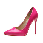 Pumps Damen mit Stilettoabsatz und spitzer Zehenpartie in Lackoptik – Viviana