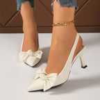 Slingback-Pumps Damen mit Schleifendetail und Kitten Heel – Léonie