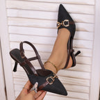 Slingback-Pumps Damen mit Jacquard-Muster und Goldschnallen-Detail – Celestine