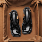 Sandalen Damen mit überkreuzten Riemen und Slingback-Schnalle – Floriana